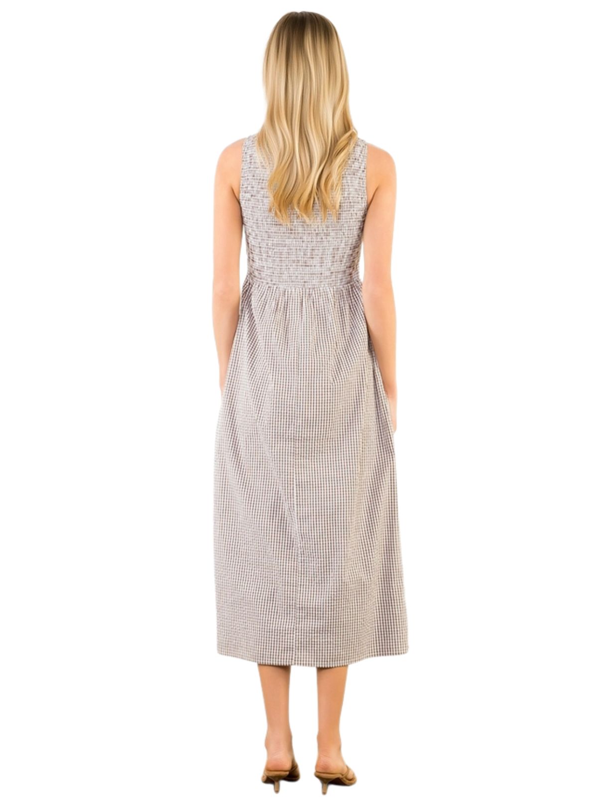 THML Sleeveless Gingham Maxi Dress