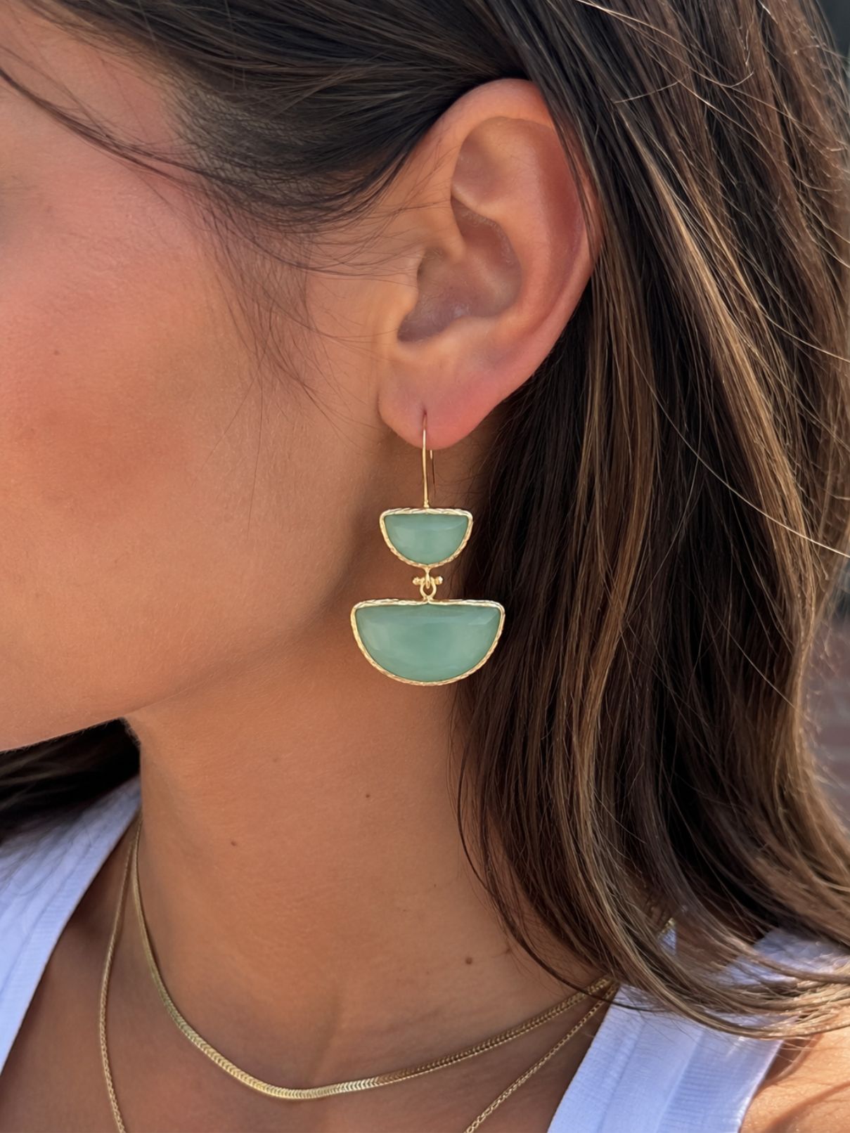 The Regina Earrings in Sage