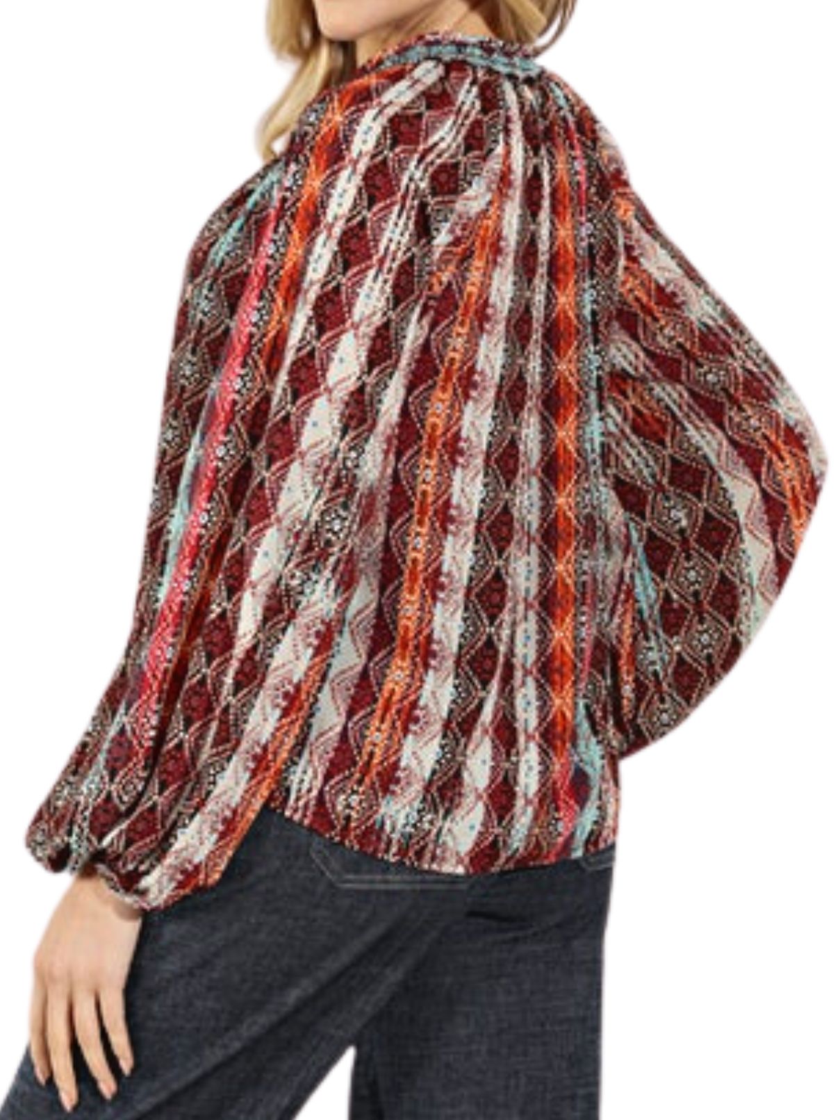 Veronica M Smocked Blouse in Zak Print