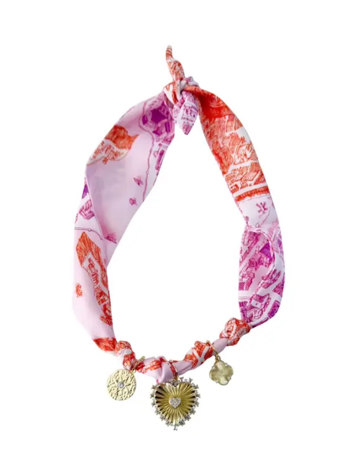 Veronica Multi Charm Scarf Necklace