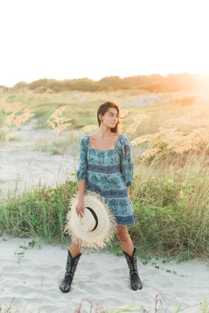 Victoria Dunn Sunflower Dress in Cornflower