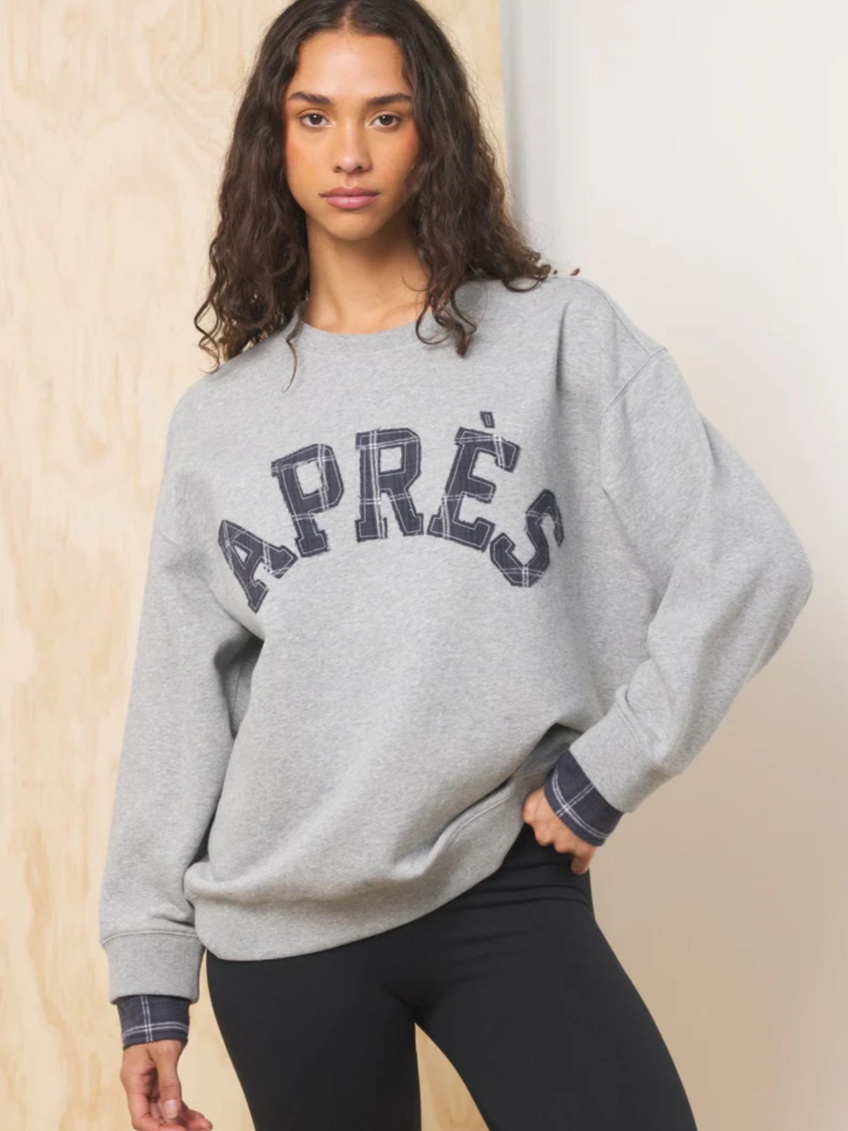 Vintage Havana Apres French Terry Crew in Moon Grey