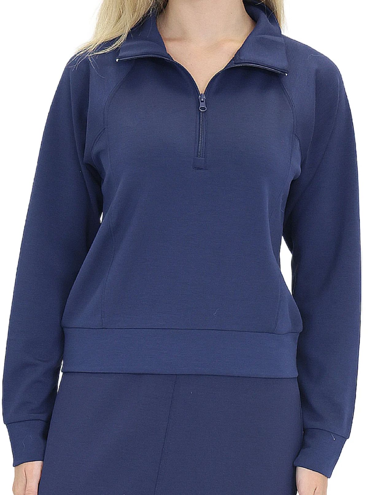 Vintage Havana Collared Quarter Zip in Navy