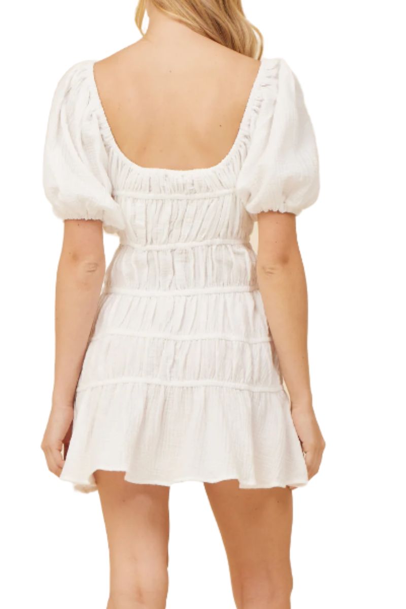 Vintage Havana Gauze Jersey Combo Dress in White