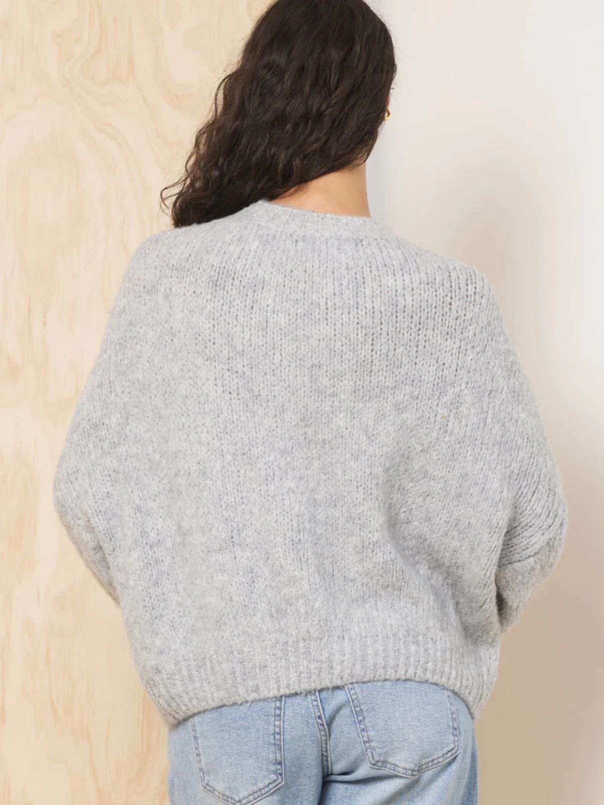 Vintage Havana LA Jacquard Sweater in Lt Grey