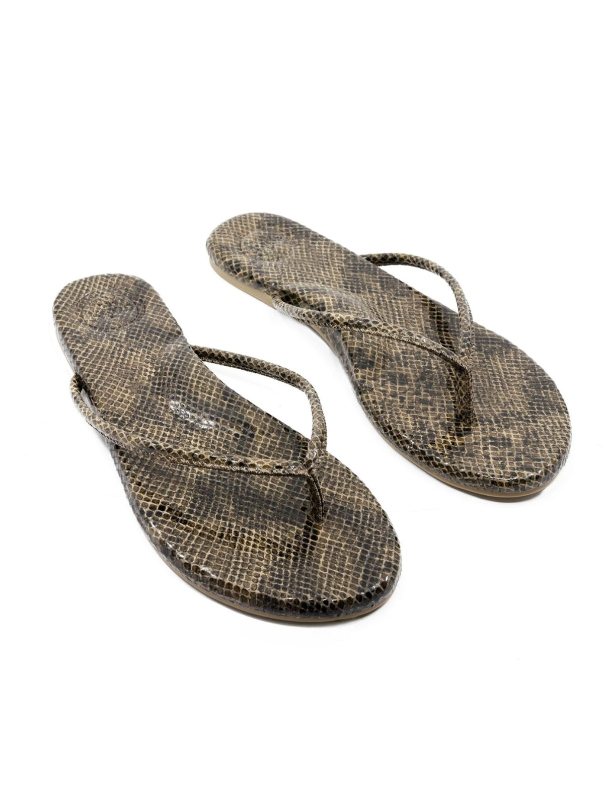 Vivie Lizard Brown Flip Flop Sandal