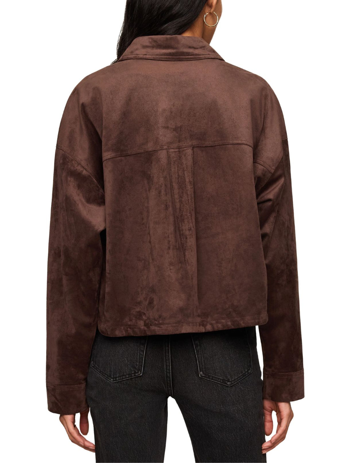 Z Supply All Day Cropped Suede Jacket – Dark Chocolate