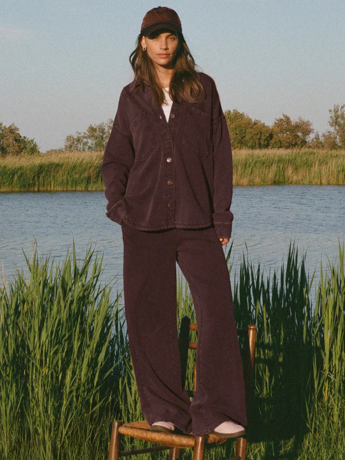 Z Supply All Day Knit Jacket in Chocolate Cherry
