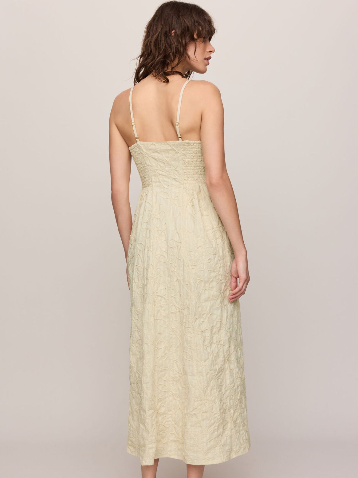 Z Supply Angel Eyes Textured Midi Dress in Champagne
