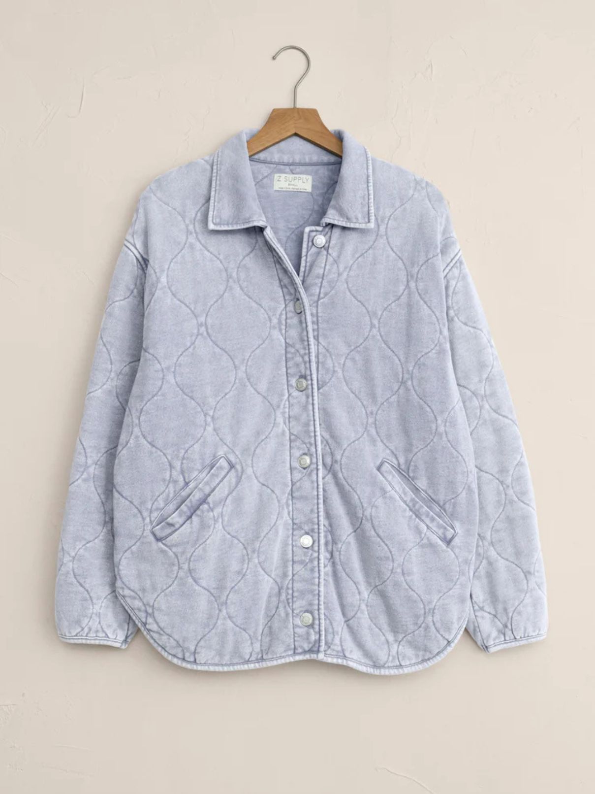 Z Supply Boulder Knit Denim Jacket in Washed Indigo