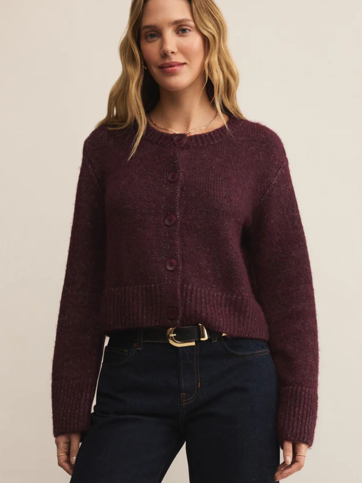 Z Supply Breen Cardigan in Merlot