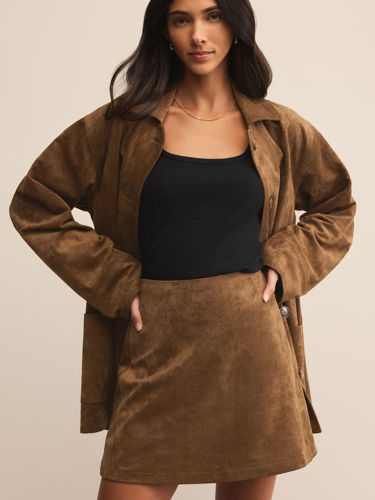 Z Supply Ciera Suede Mini in Coconut