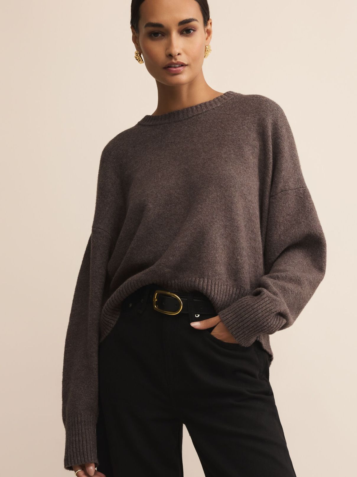 Z Supply Cirrus Cozy Sweater in Burnt Ash Heather