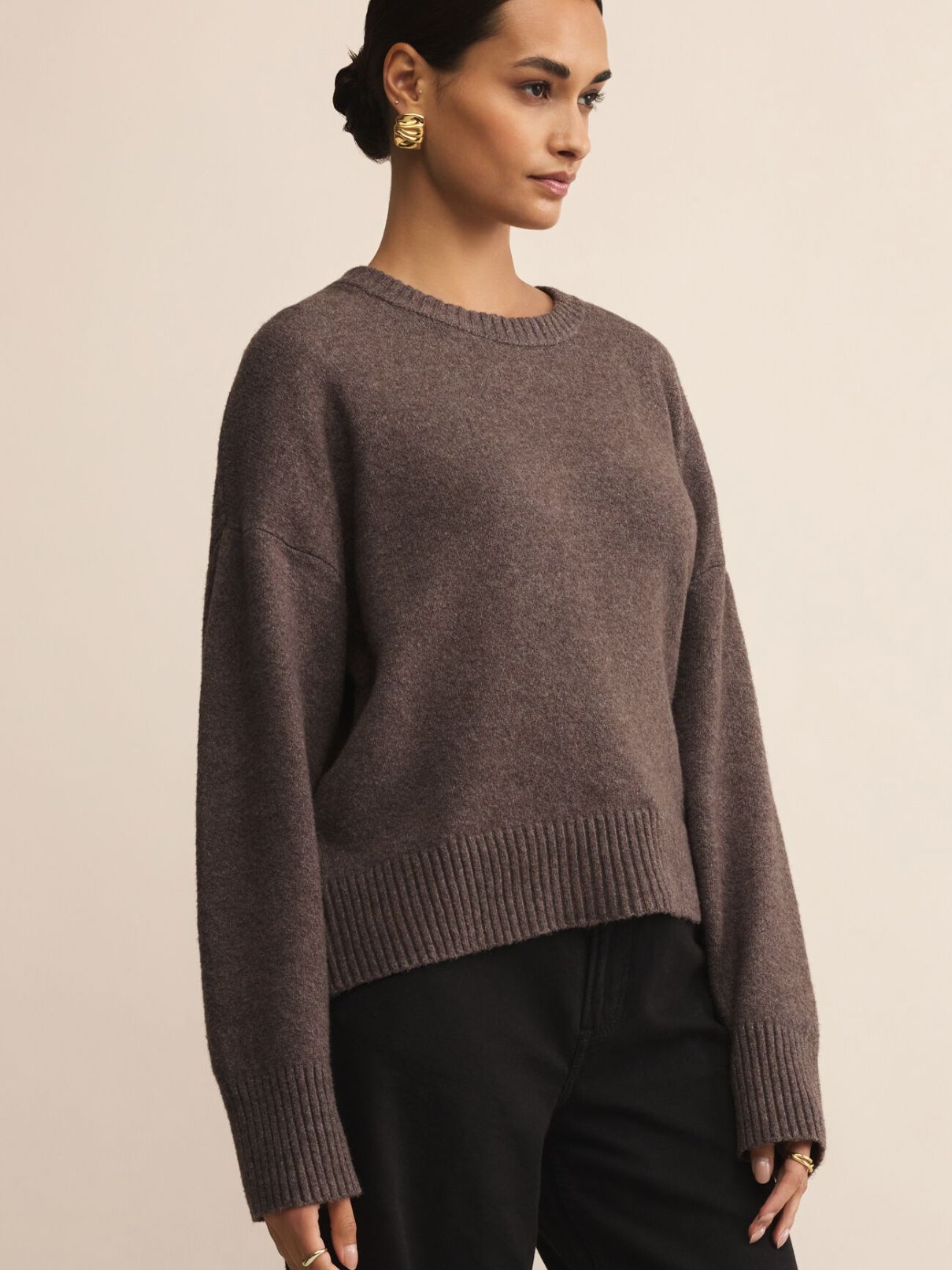 Z Supply Cirrus Cozy Sweater in Burnt Ash Heather