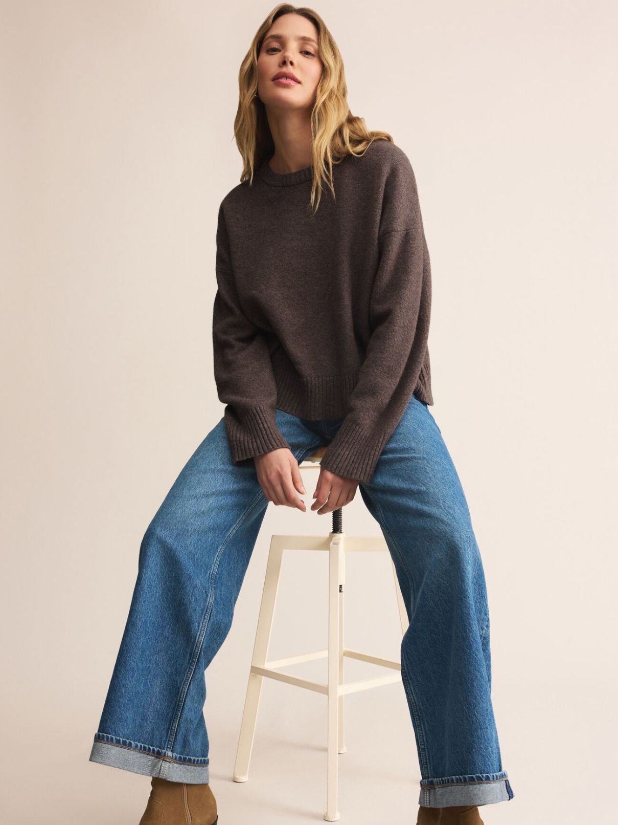 Z Supply Cirrus Cozy Sweater in Burnt Ash Heather