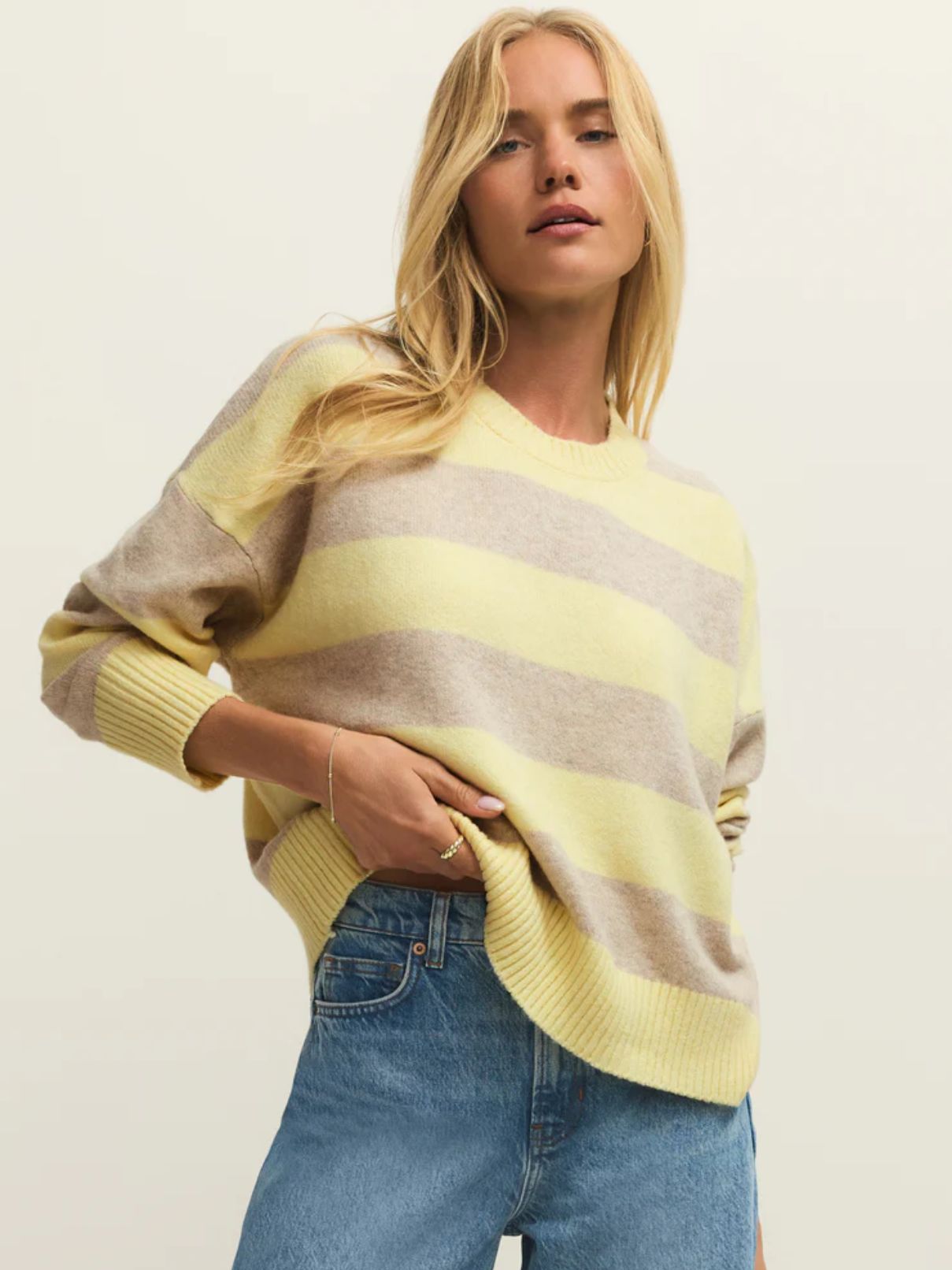 Z Supply Cirrus Stripe Cozy Sweater in Sunnyside Stripe