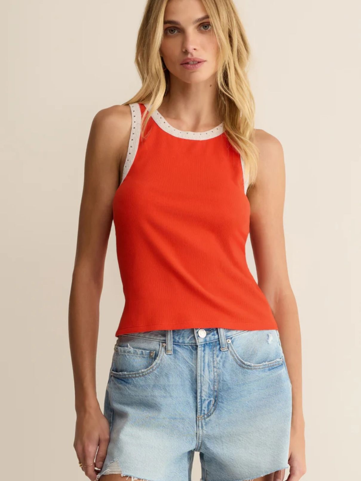 Z Supply Clarke Rib Tank in Lychee