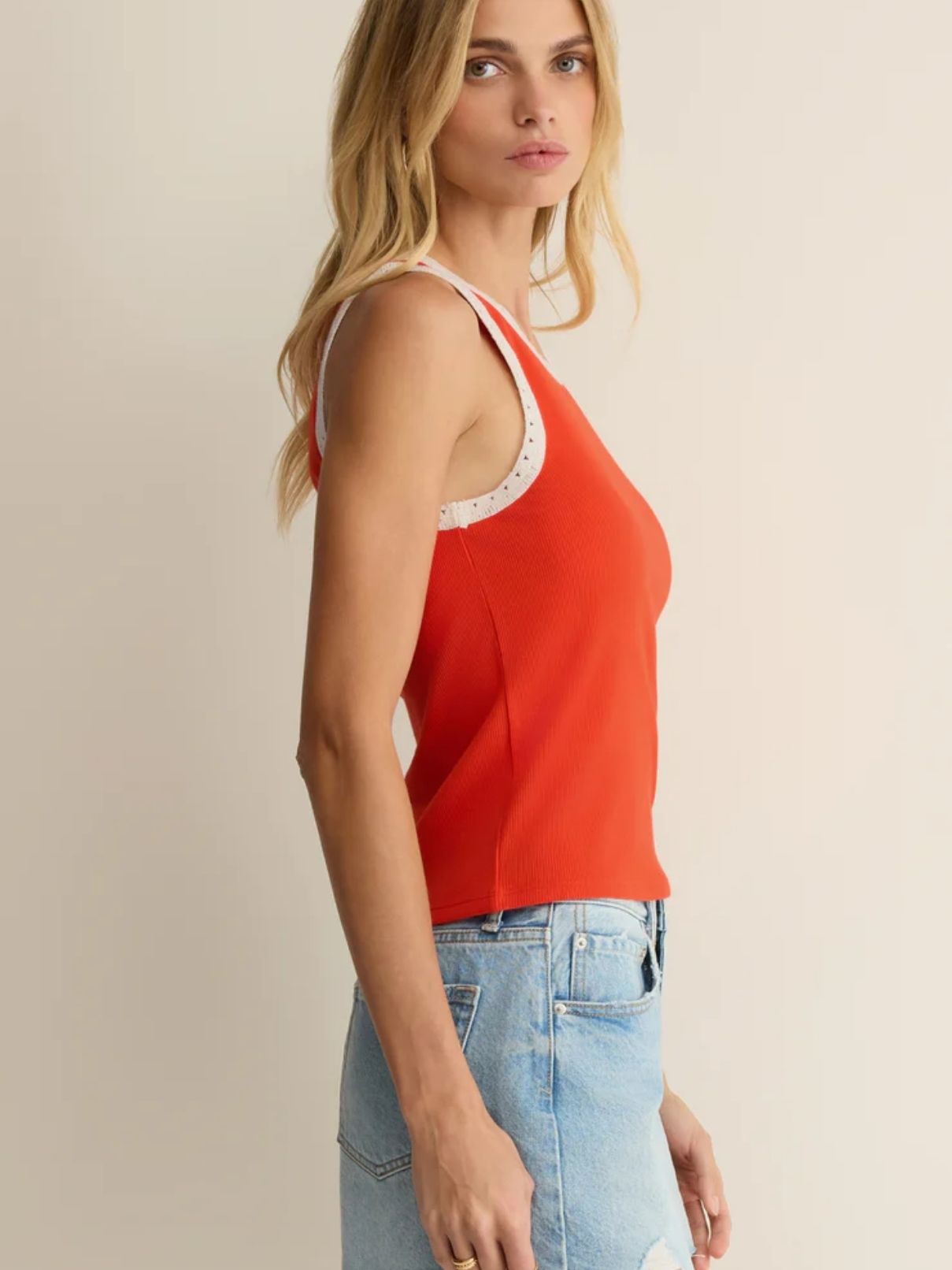 Z Supply Clarke Rib Tank in Lychee