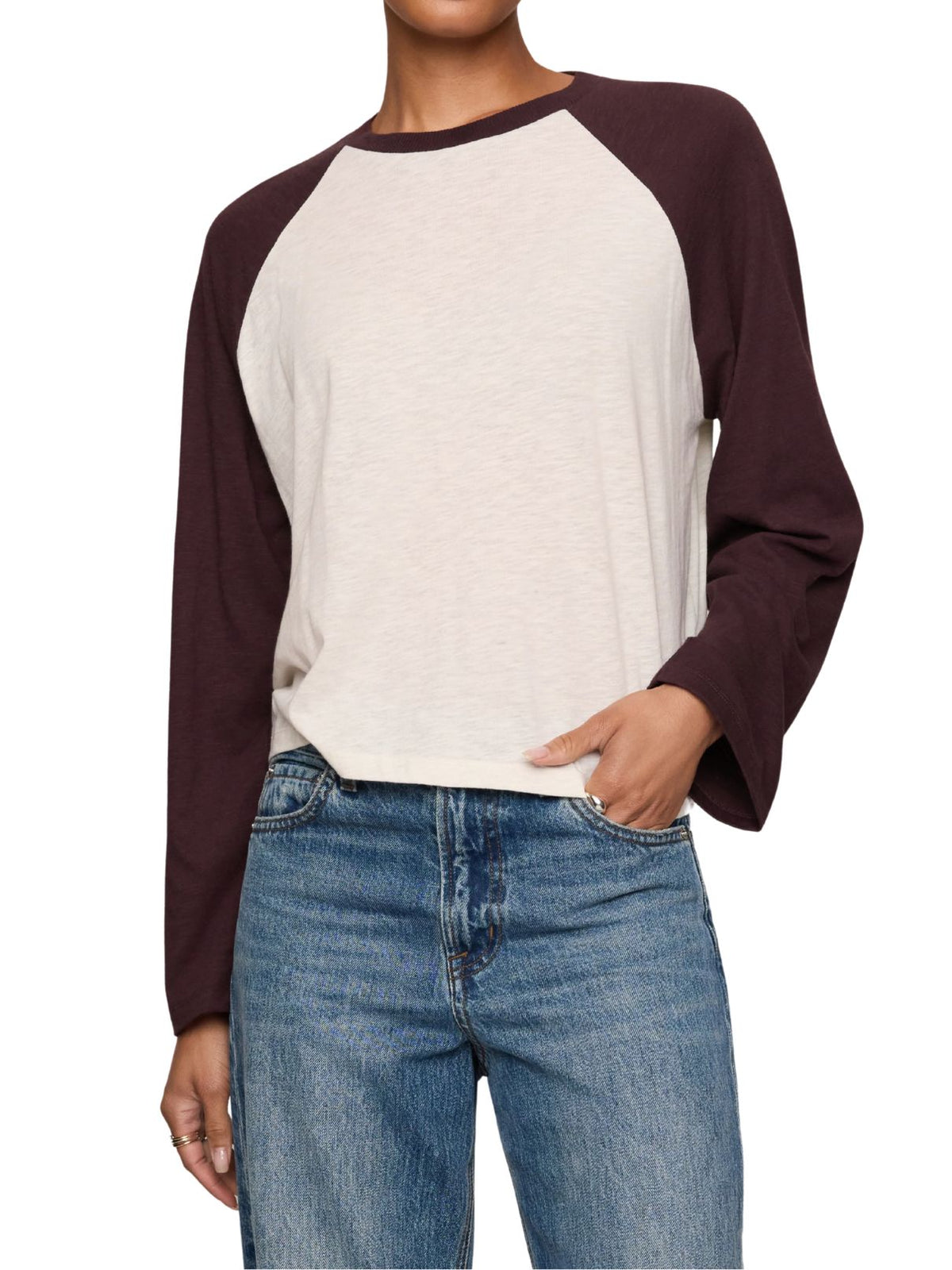 Z Supply Classic Slub Baseball Tee in Berry Noir
