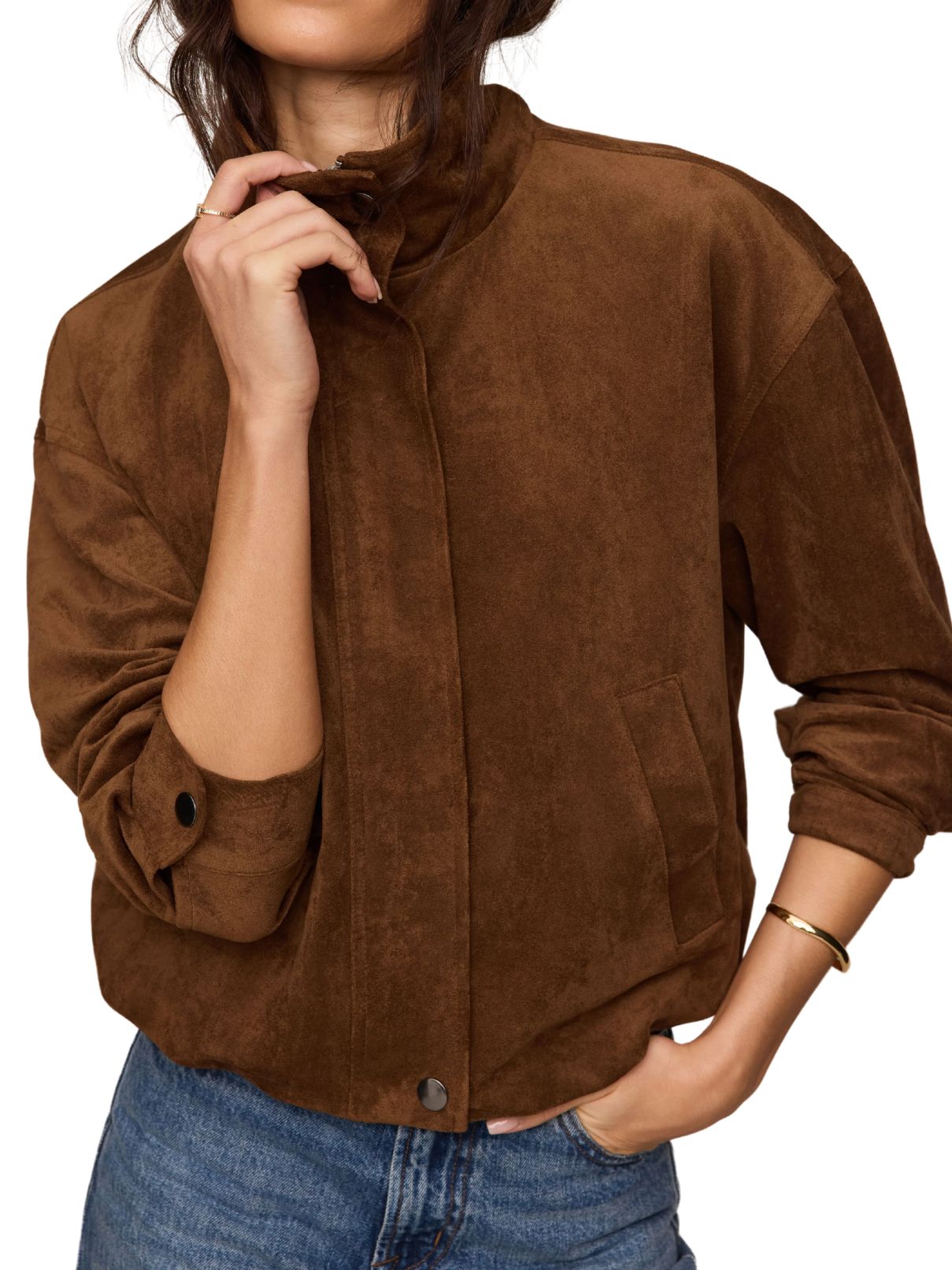 Z Supply Corin Bubble Hem Jacket – Saddle Suede