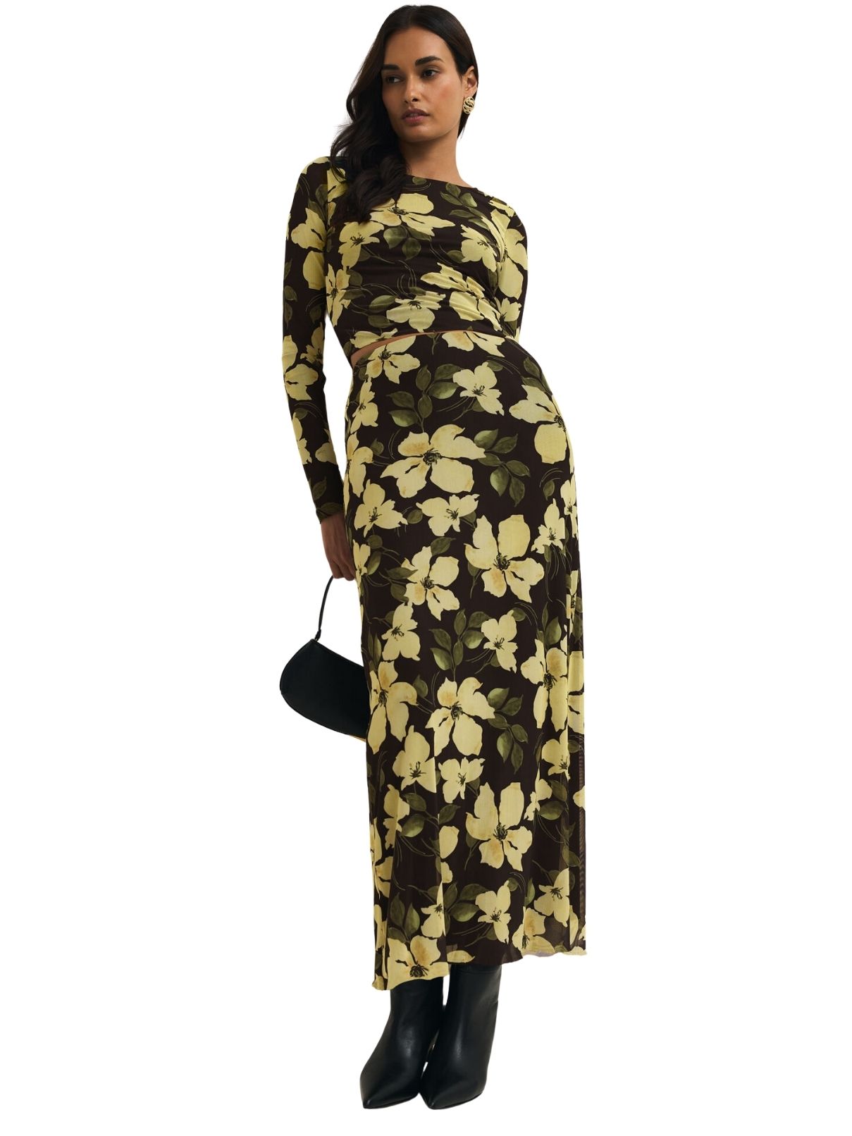 Z Supply Eda Ren Floral Mesh Skirt in Sunnyside