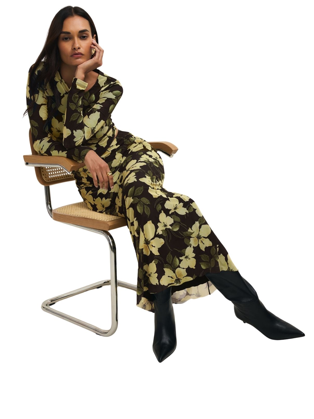 Z Supply Eda Ren Floral Mesh Skirt in Sunnyside