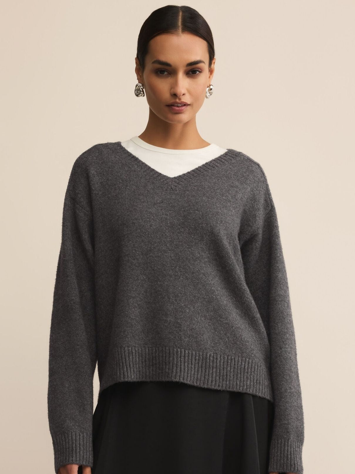 Z Supply Eloise Sweater in Charcoal Heather
