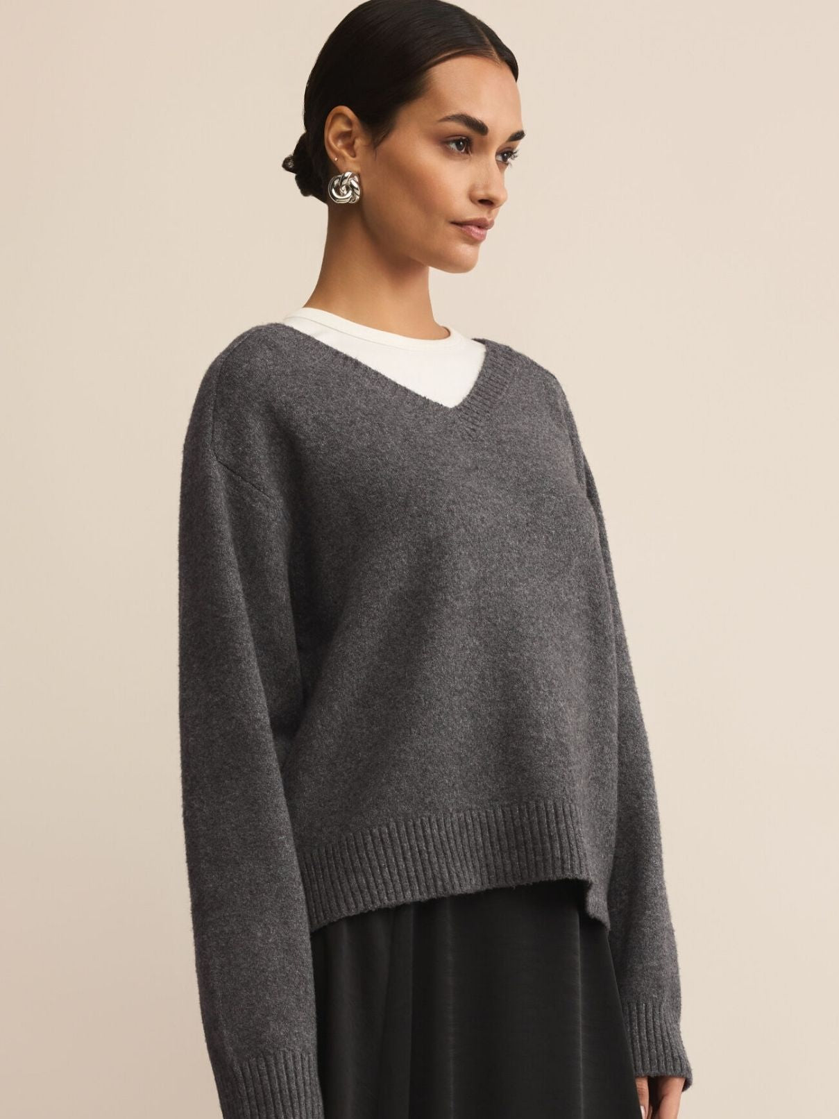 Z Supply Eloise Sweater in Charcoal Heather