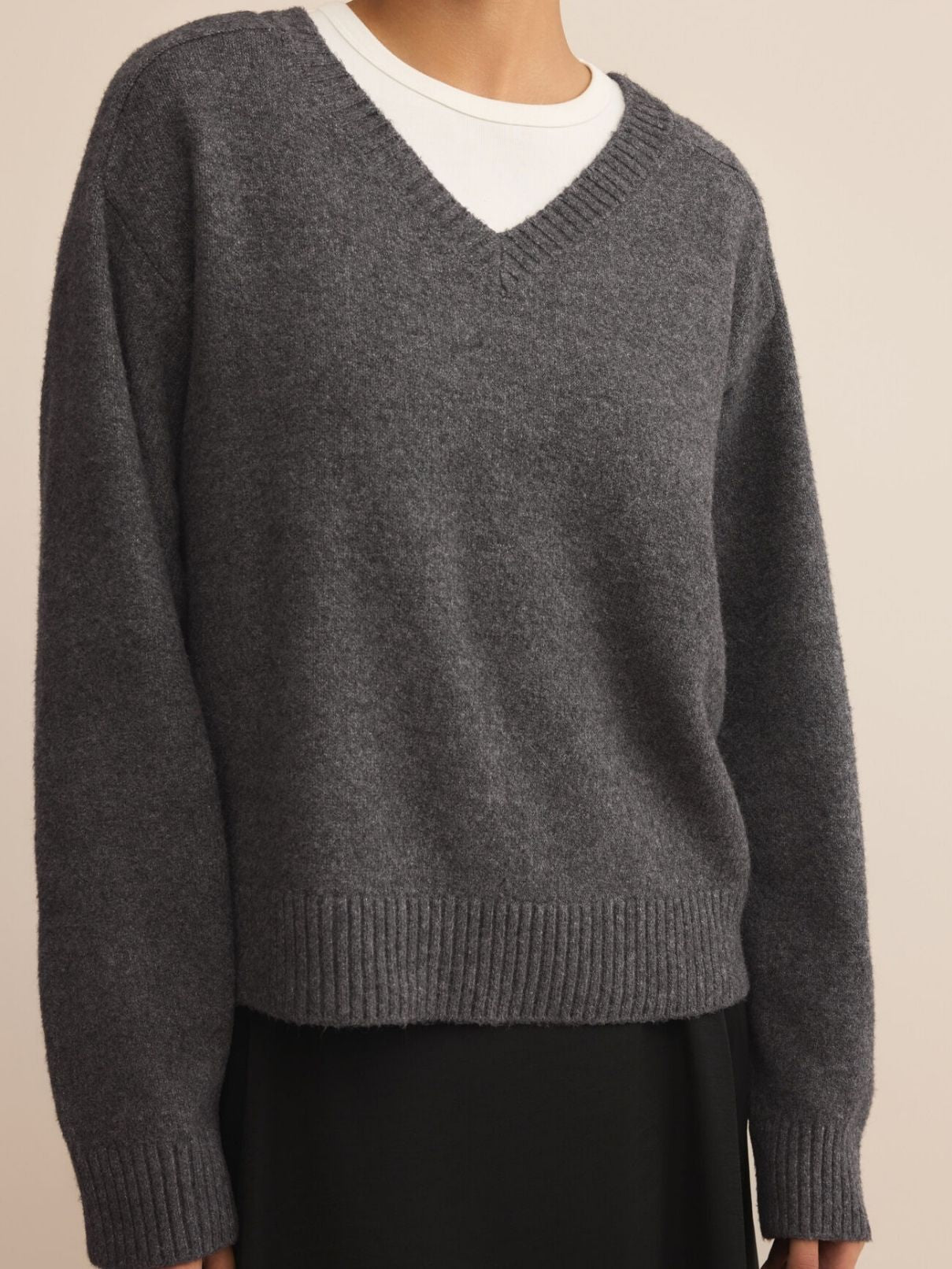 Z Supply Eloise Sweater in Charcoal Heather