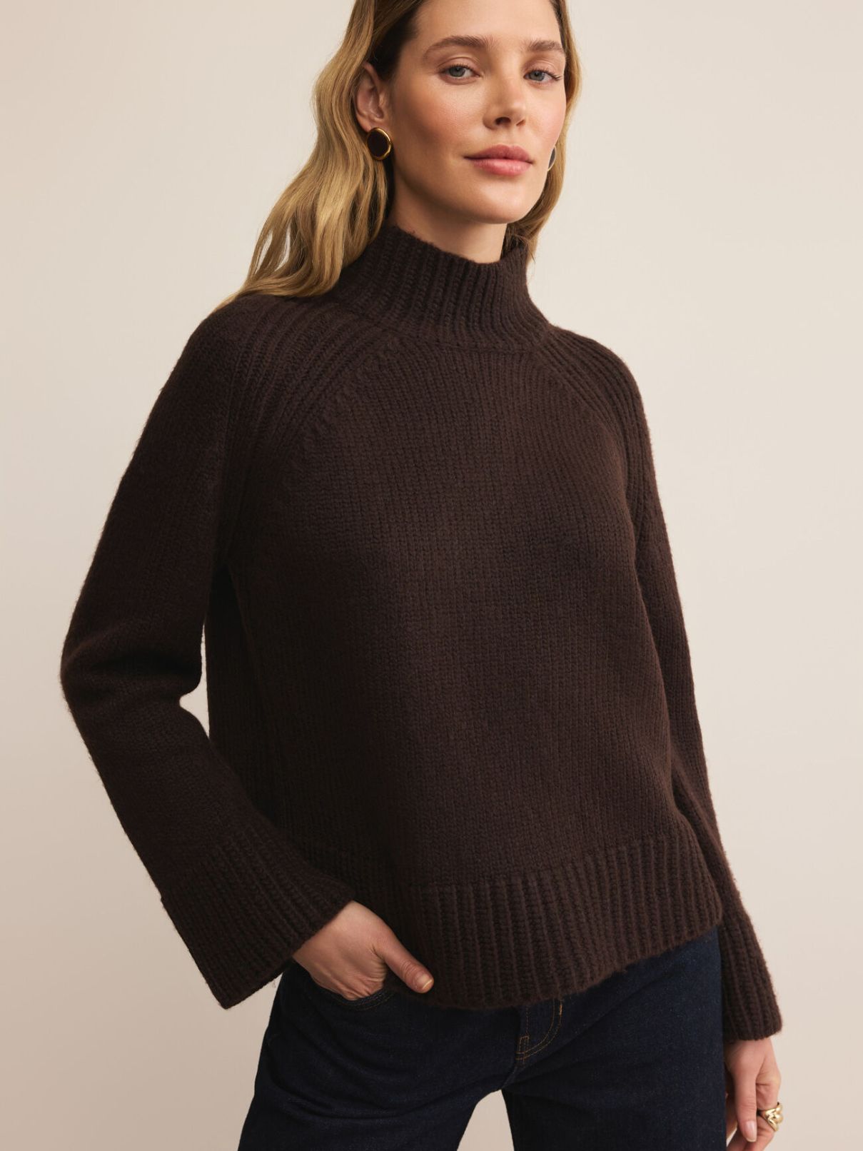 Z Supply Emerge Funnel Neck in Chocolate Cherry