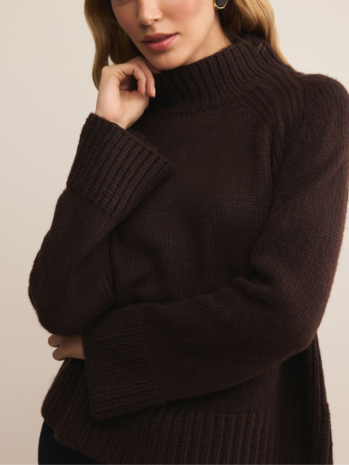 Z Supply Emerge Funnel Neck in Chocolate Cherry