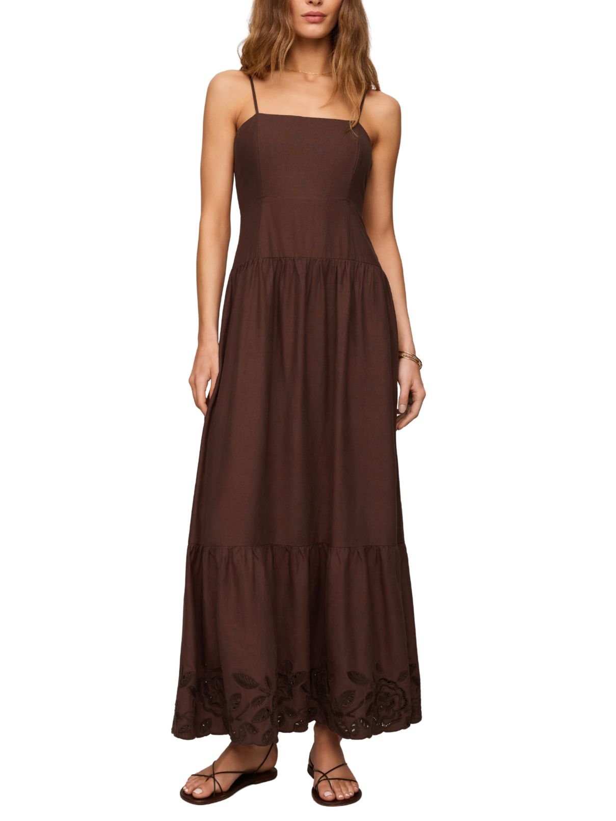Z Supply Esti Embroidered Maxi Dress – Chocolate Cherry