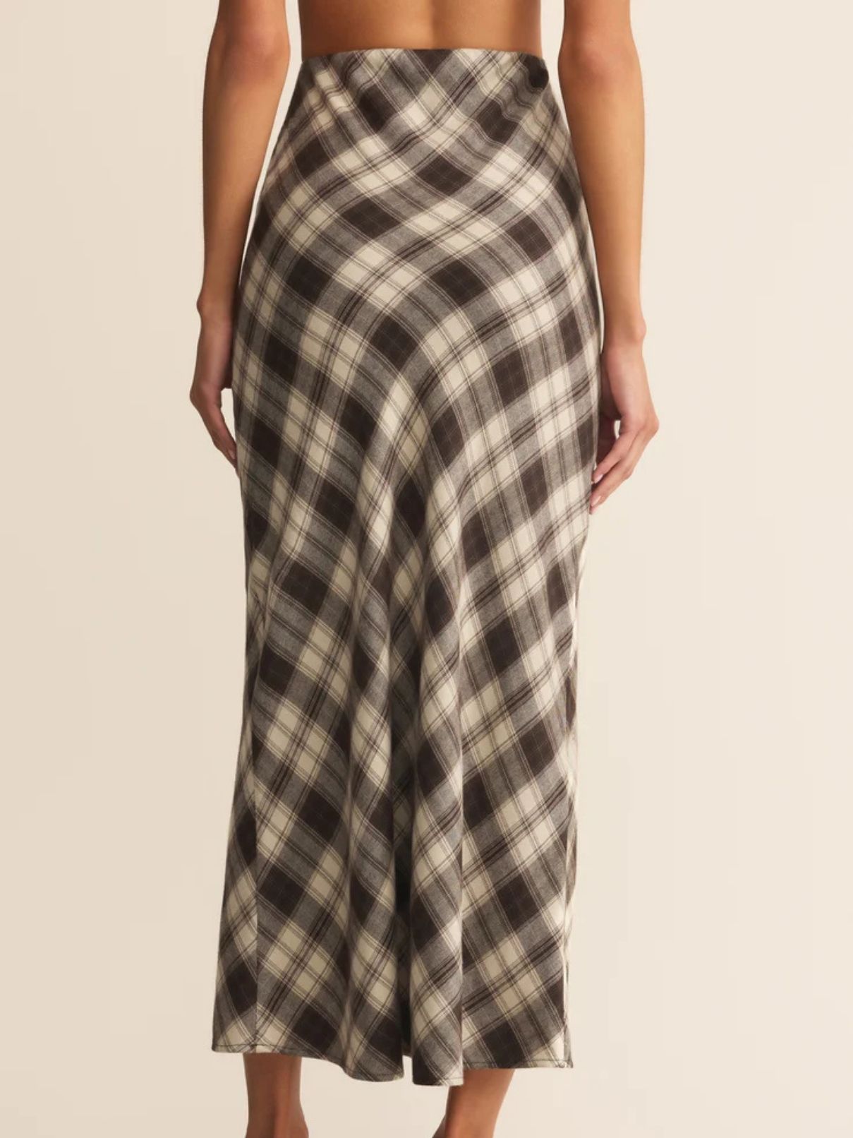 Z Supply Europa Plaid Midi Skirt in Black