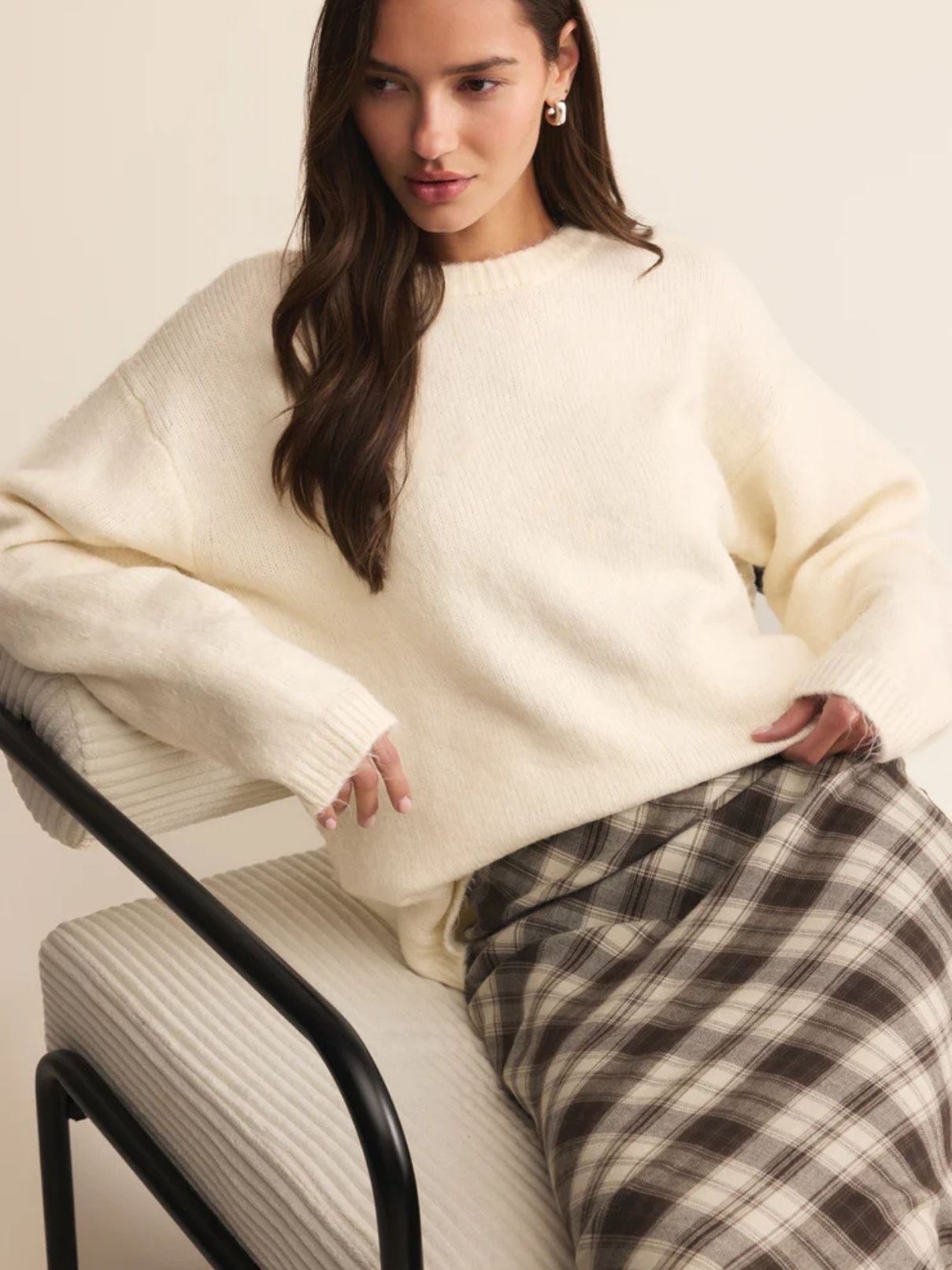 Z Supply Europa Plaid Midi Skirt in Black
