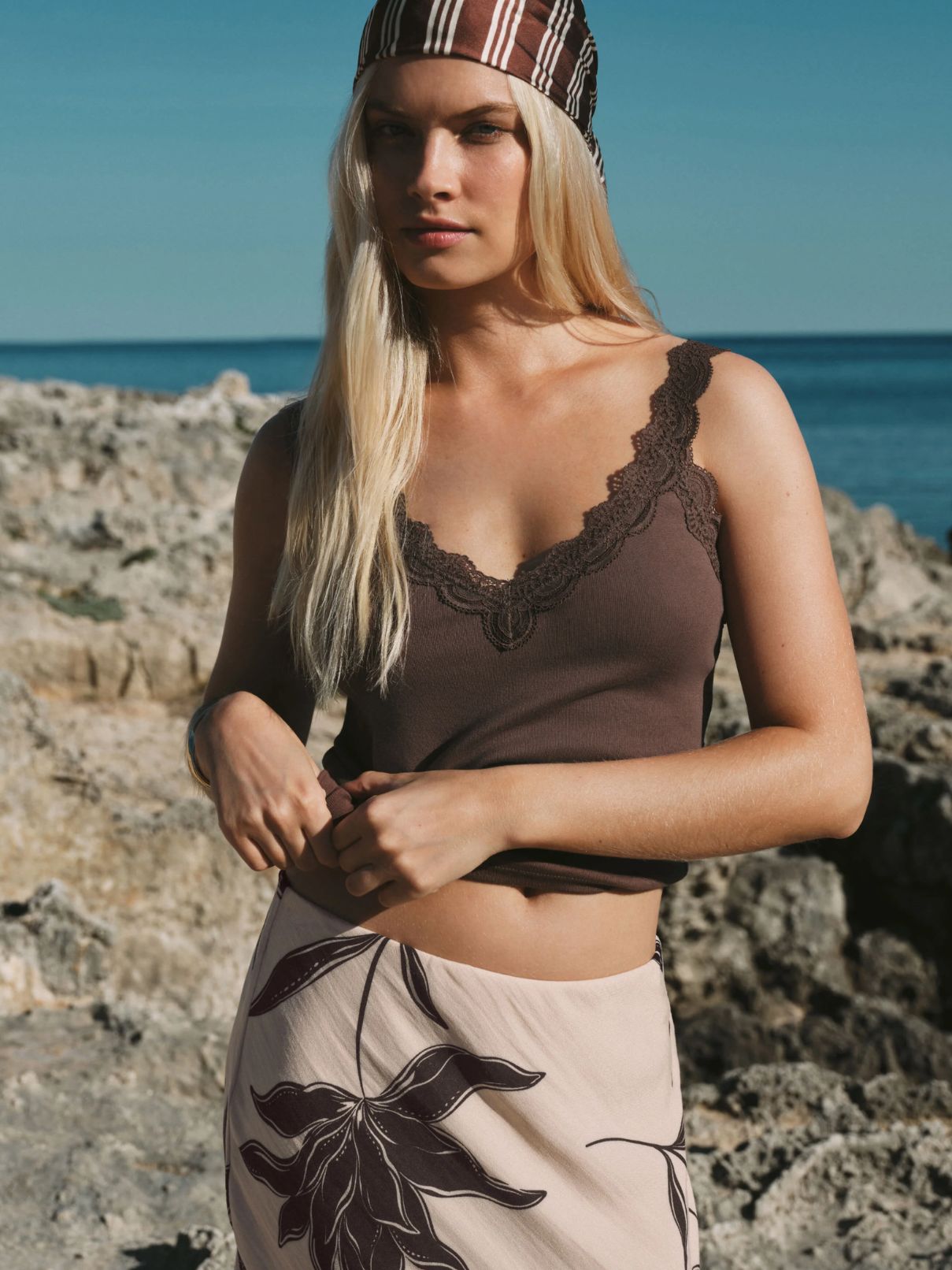 Z Supply Eve Lace Trim Tank – Cocoa Latte