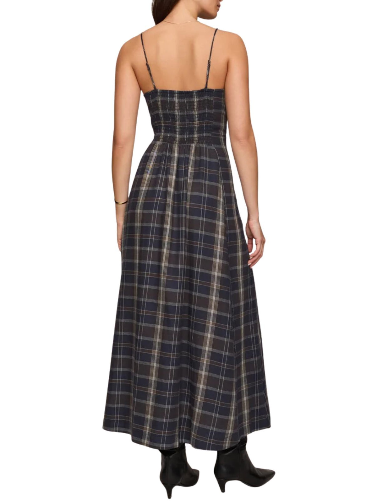 Z Supply Evermore Plaid Midi Dress in Eclipse