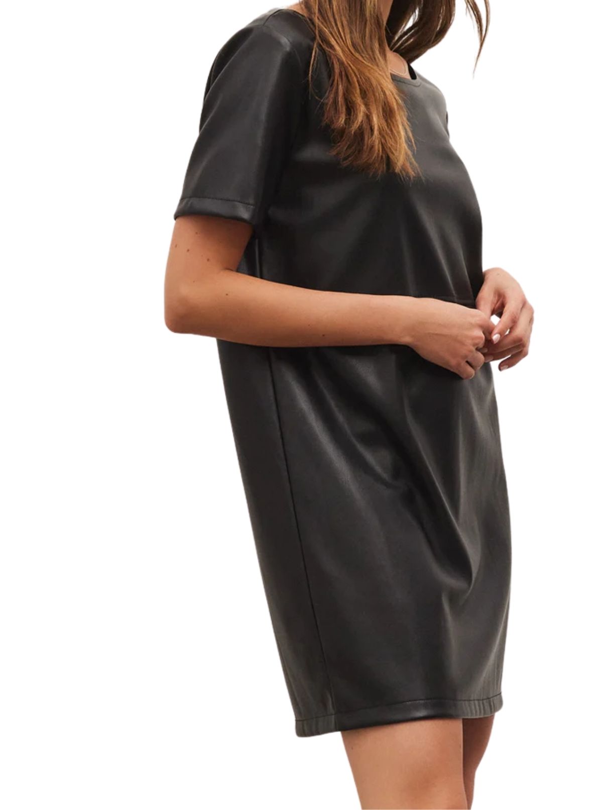 Z Supply Faux Leather London Dress in Black