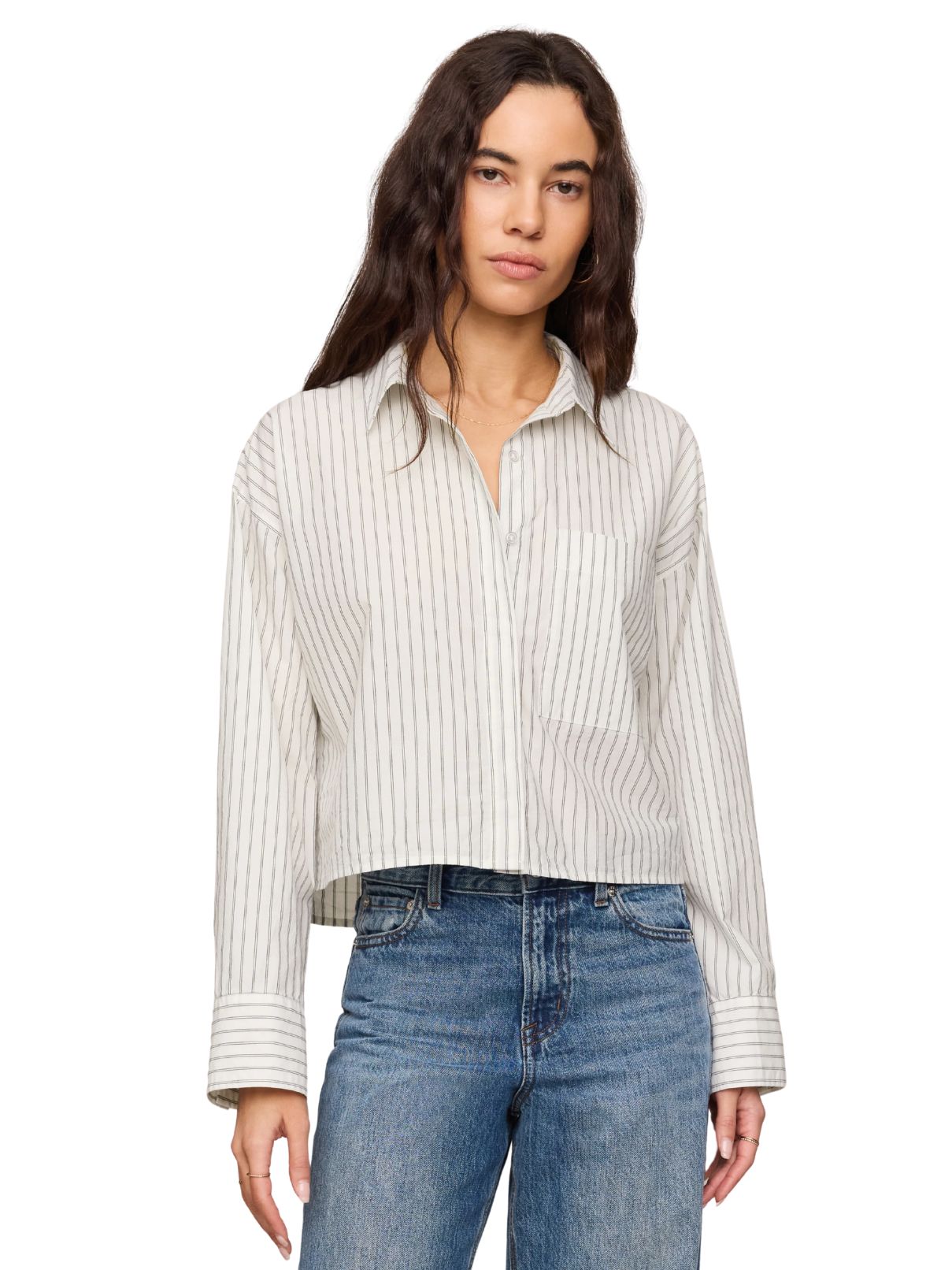 Z Supply Favorite Striped Button Up in White