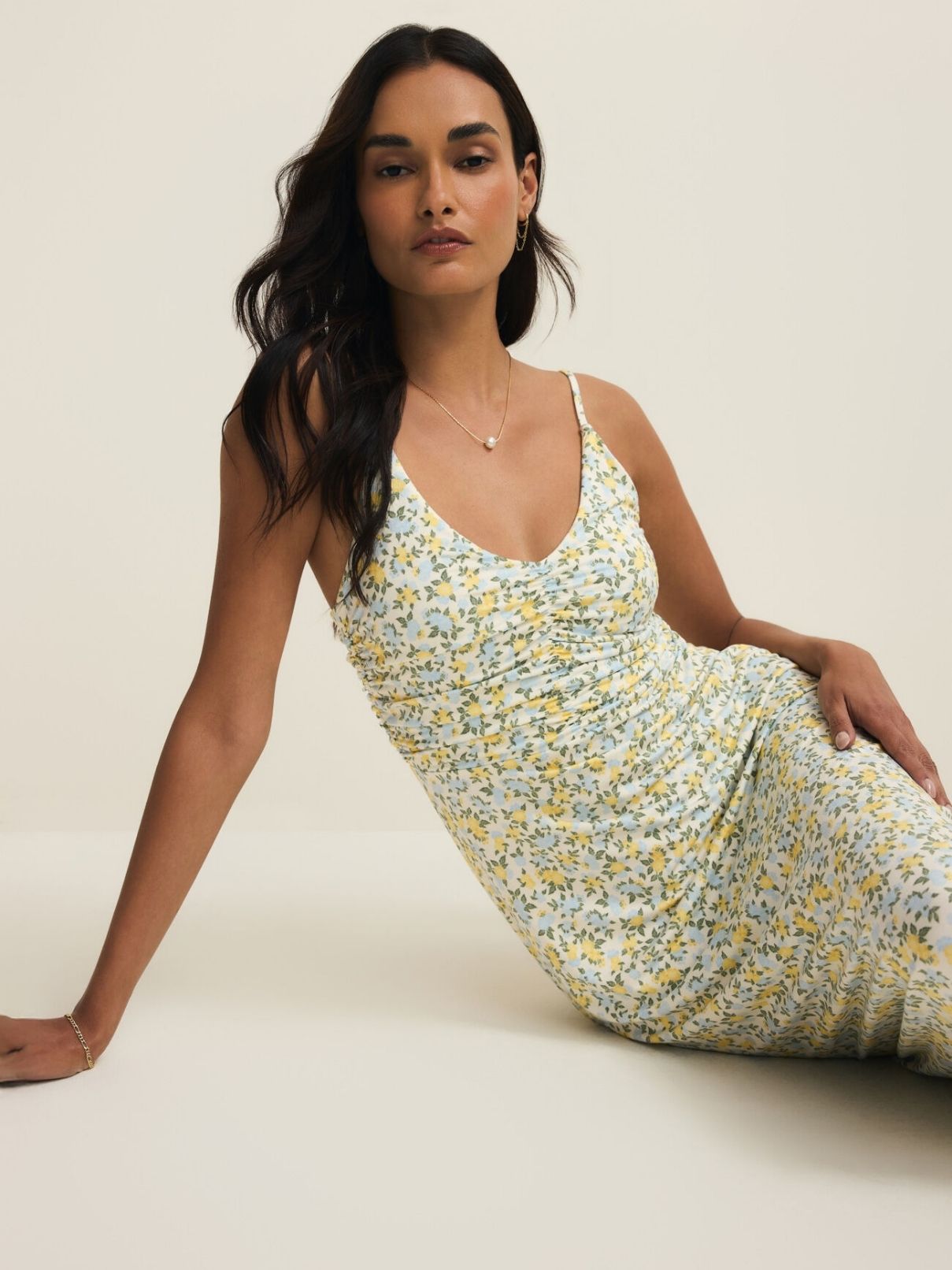 Z Supply Faya Idra Ditsy Maxi in Cloud