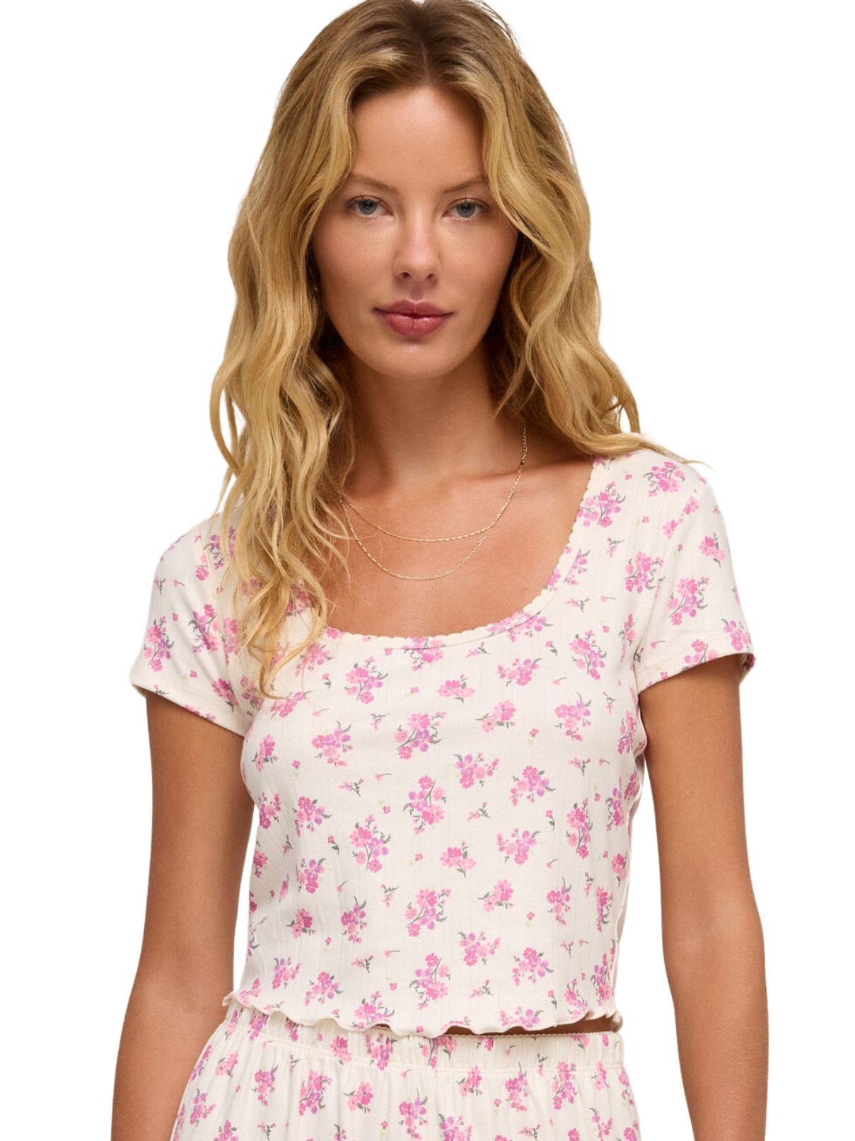 Z Supply Flower Ditsy Tee in Bone