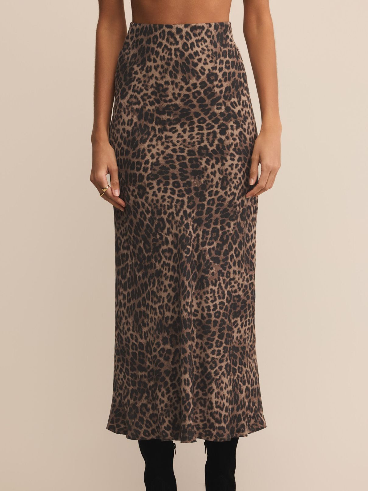 Z Supply Izbel Leopard Skirt in Desert Tan