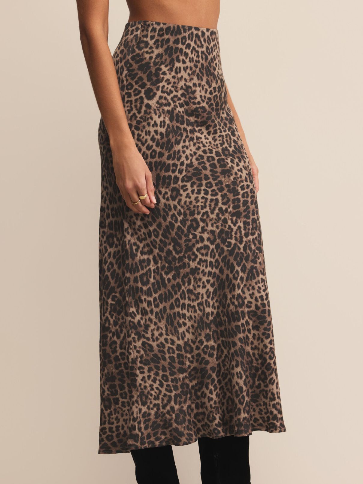 Z Supply Izbel Leopard Skirt in Desert Tan