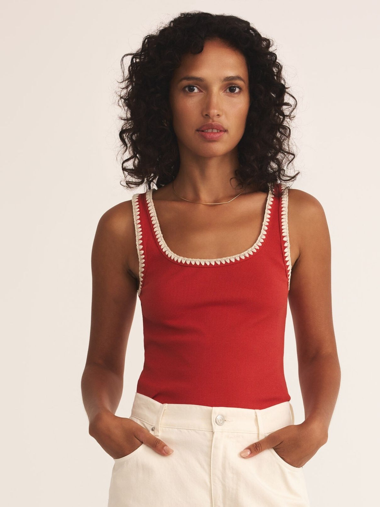Z Supply Jaidynn Rib Tank in Cabana Red