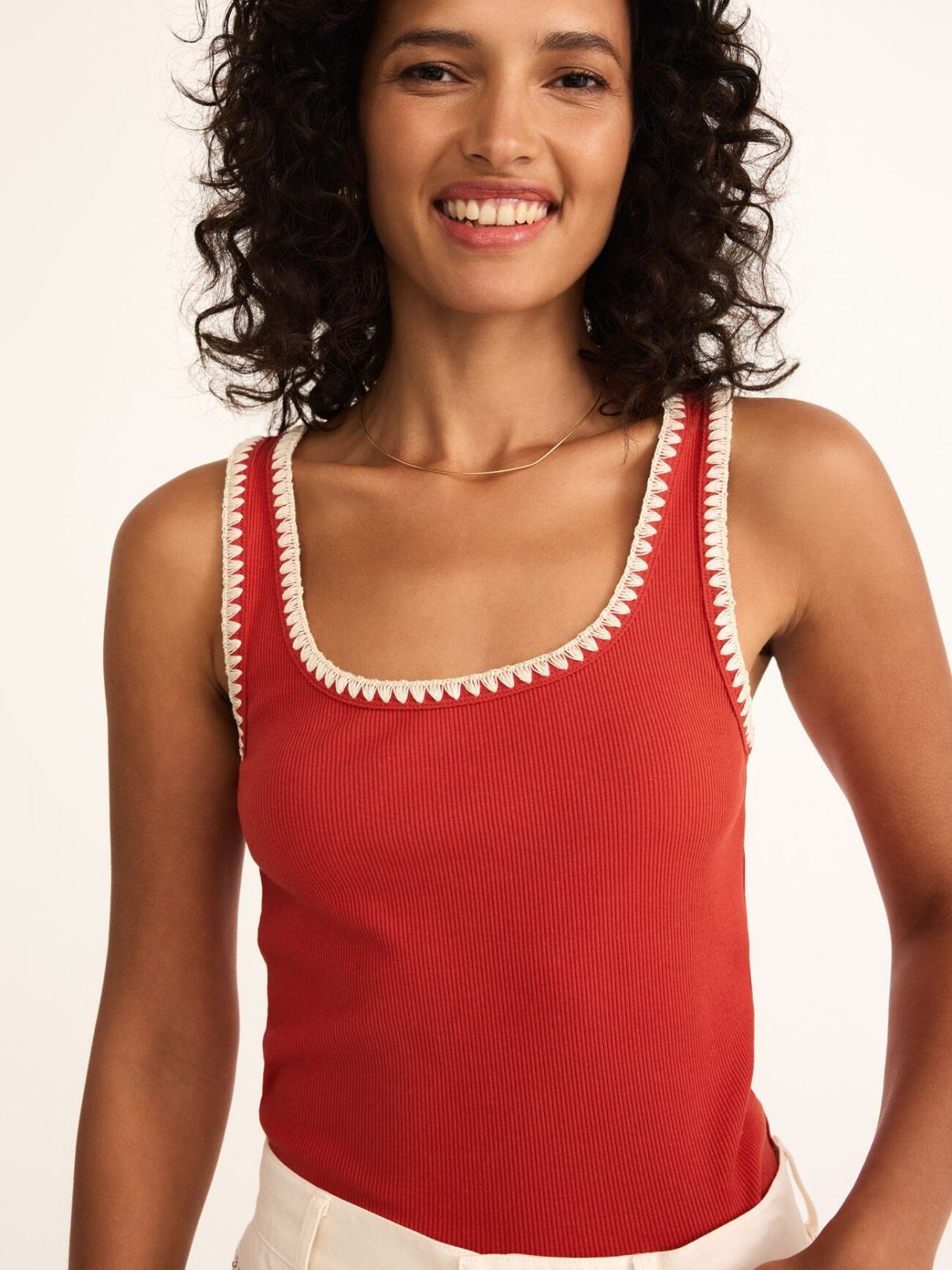 Z Supply Jaidynn Rib Tank in Cabana Red