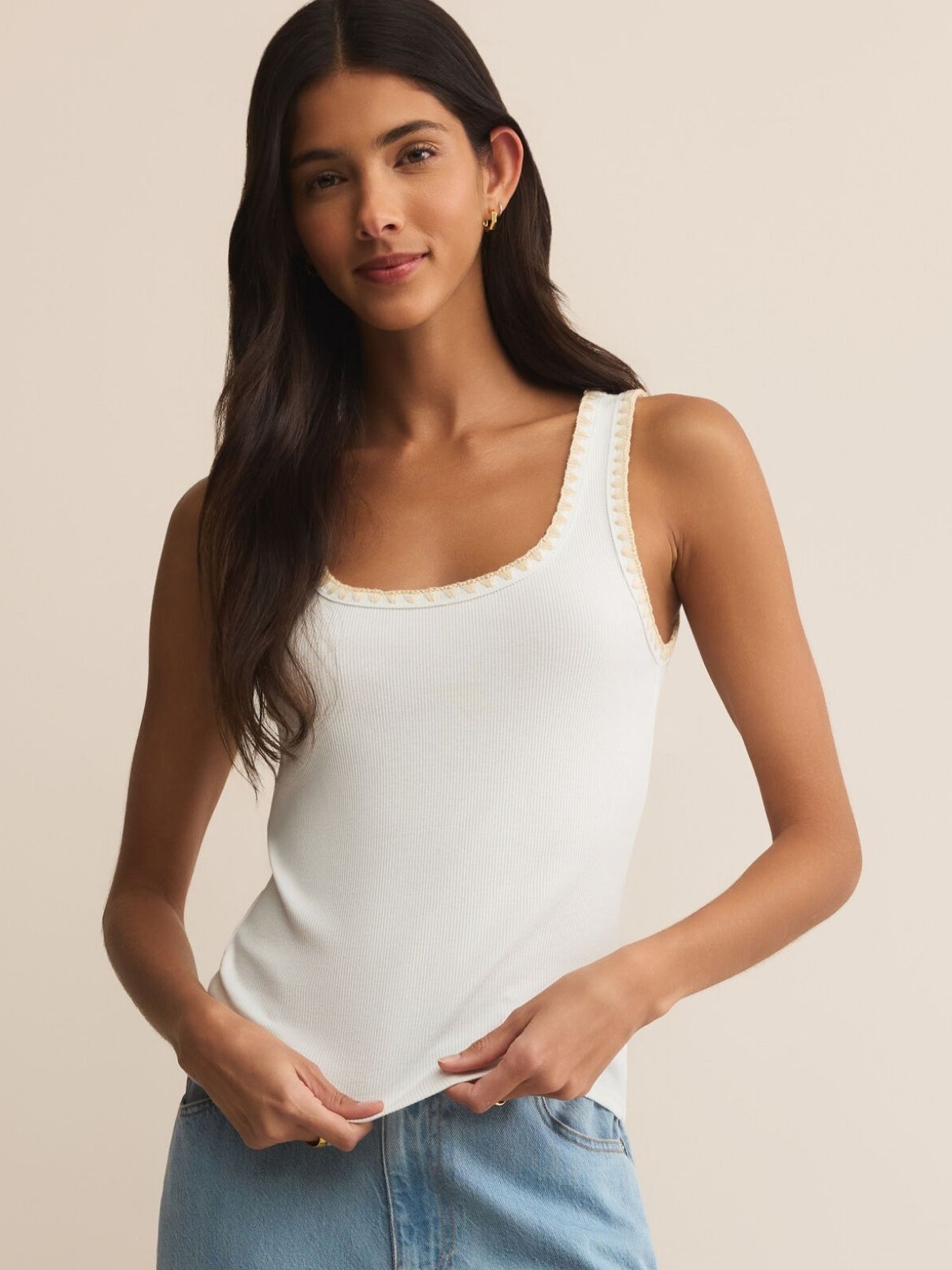 Z Supply Jaidynn Rib Tank in White