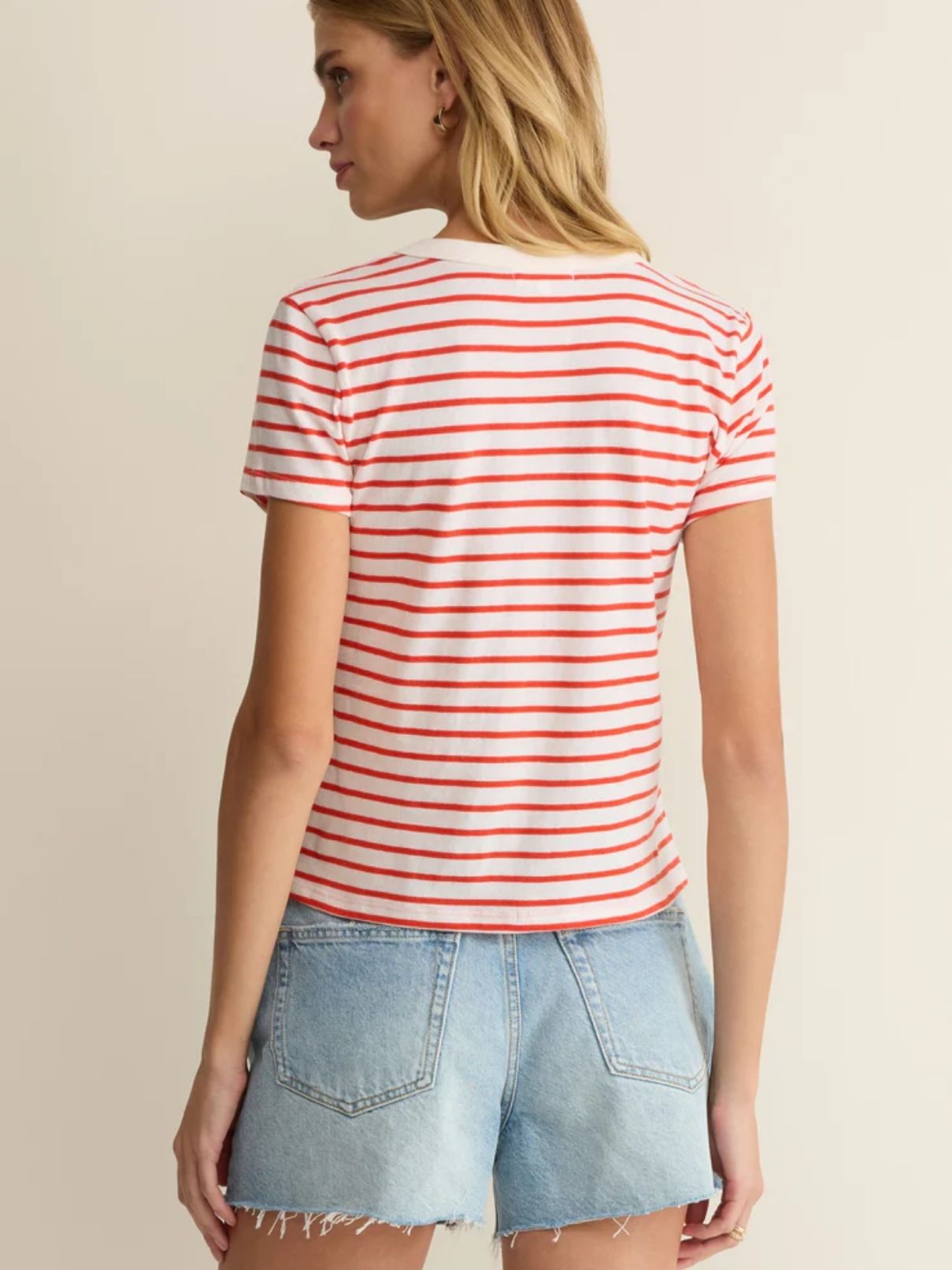 Z Supply Junie Striped Tee in Lychee