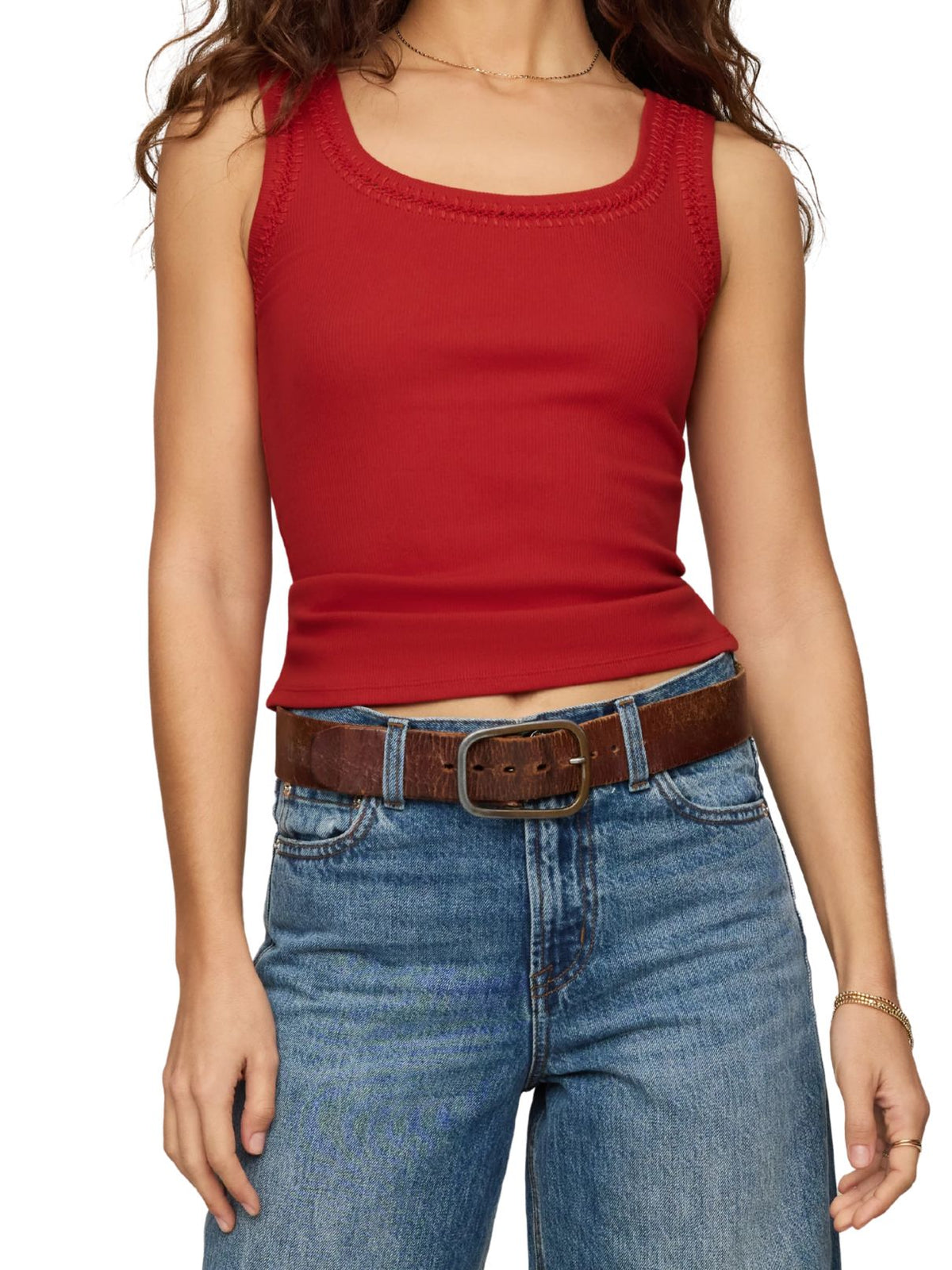 Z Supply Larkin Whipstitch Tank – Chili Pepper