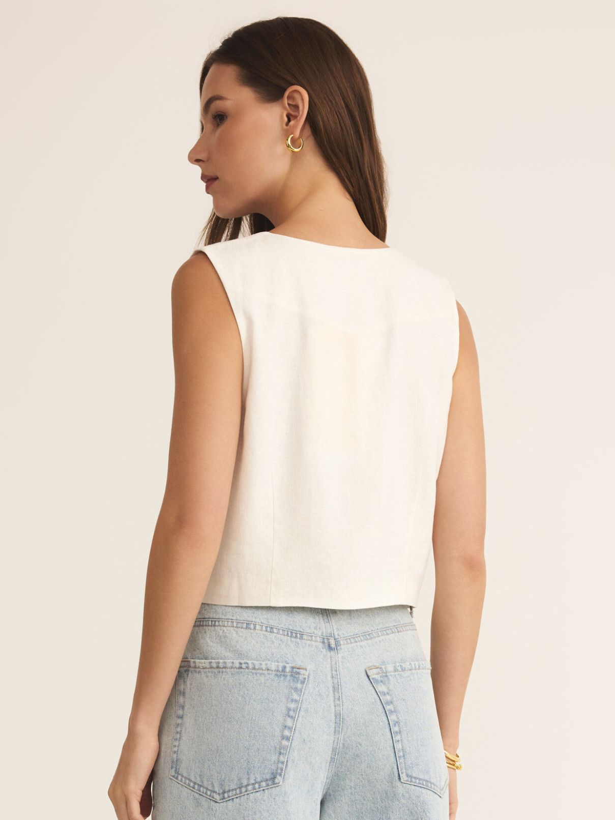 Z Supply Marta Linen Vest in White