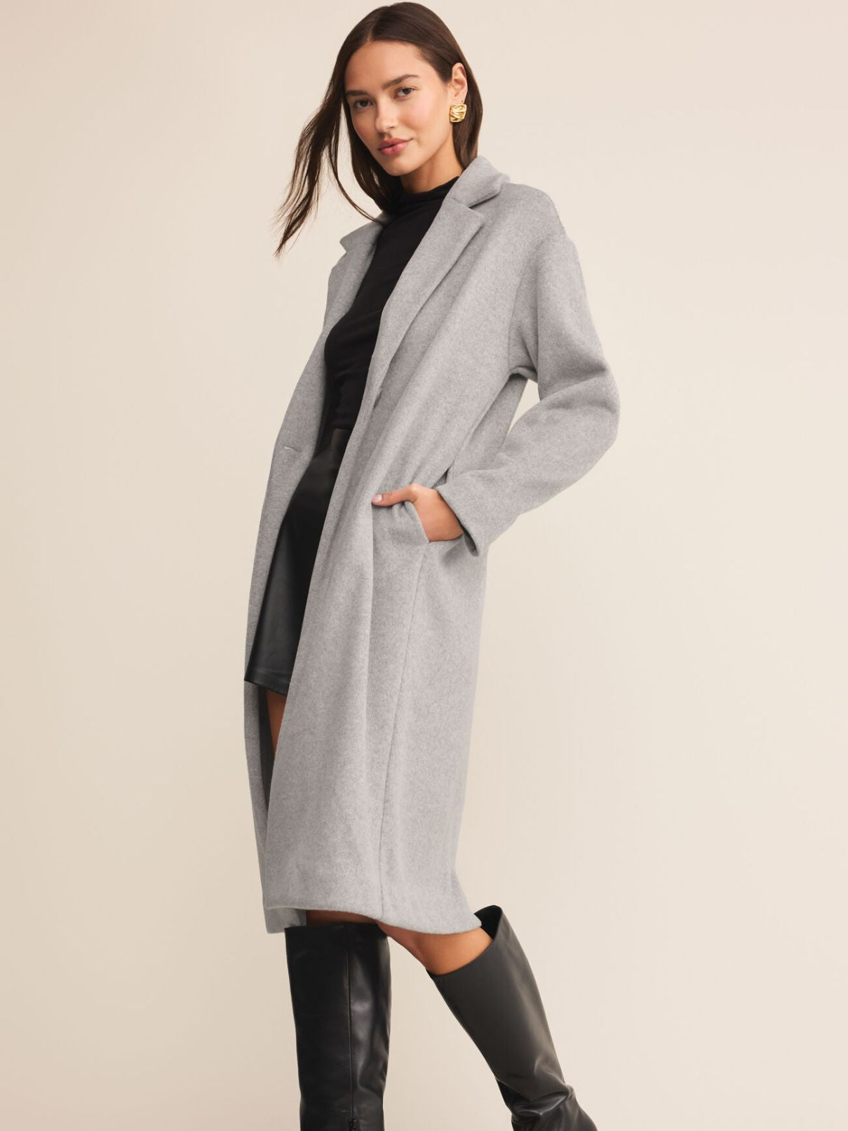 Z Supply Mason Luxe Coat Classic in Heather Grey