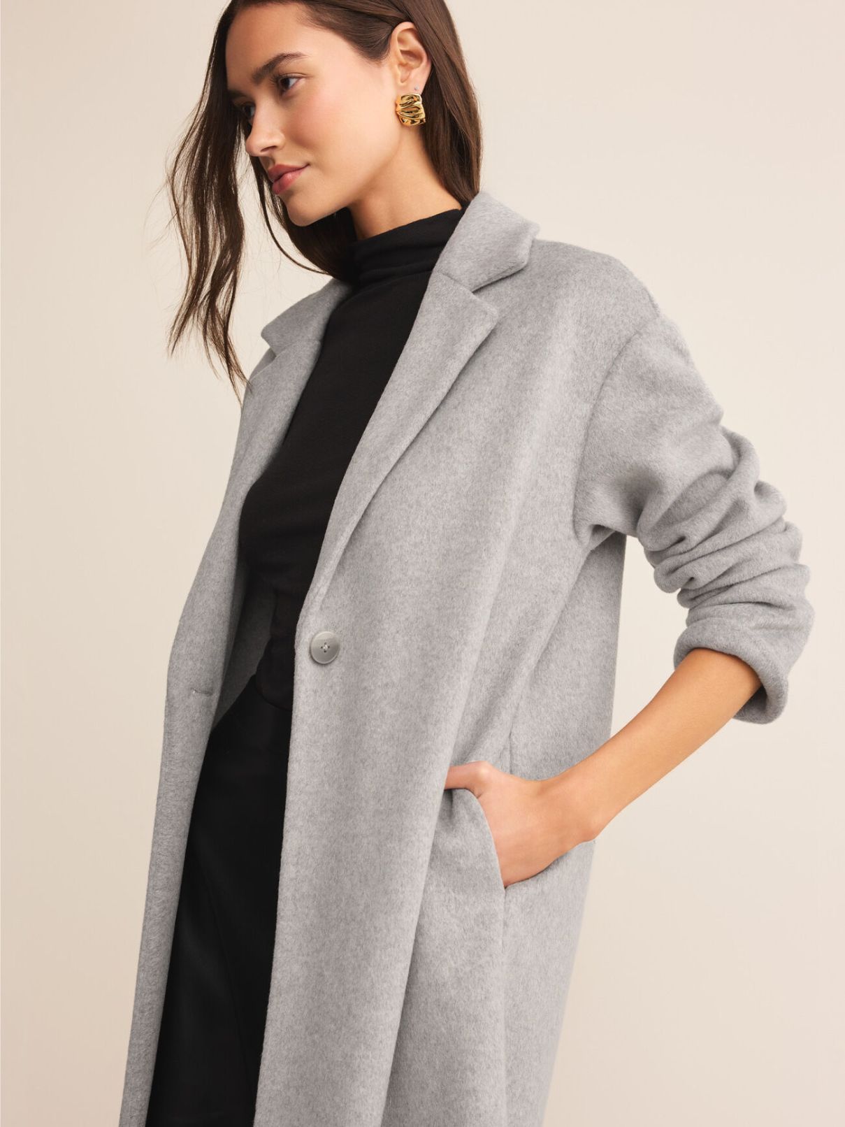 Z Supply Mason Luxe Coat Classic in Heather Grey